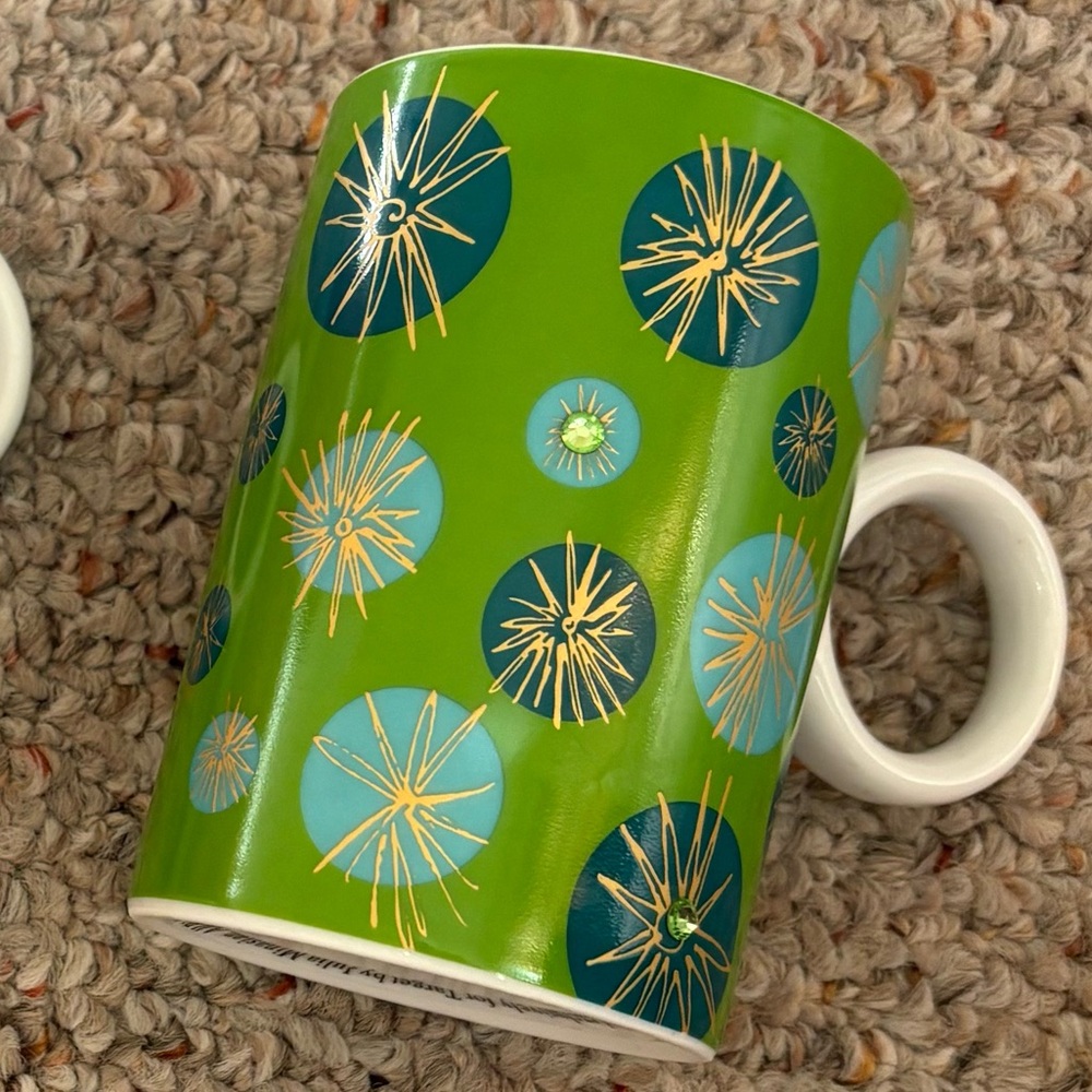 Festive Green Starburst Mug with rhinestones by Julia Minasian for Target